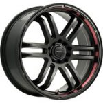 20 Inch Rims (Black and Red) - Made for MAX Performance - Racing Wheels for Challenger, Mustang, Camaro, BMW and More! Rines Para Carros - (20x9”) - MQ 3259: