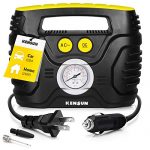 Kensun AC/DC Rapid Performance Portable Air Compressor Tire Inflator With Digital Display For Home (110V) And Car (12V)
